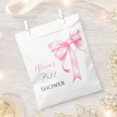 Retro Elegantes Coquette Pink Bow Brautparty Geschenktütchen (Ausgeschnitten)