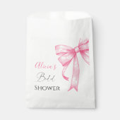 Retro Elegantes Coquette Pink Bow Brautparty Geschenktütchen (Vorderseite)
