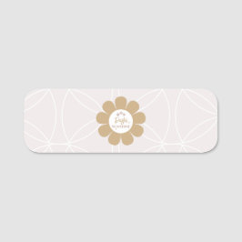 Retro Elegantes Rosa Geschäft Namensschild