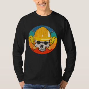 Retro-Elektriker-Totenkopf Elektroingenieur Vintag T-Shirt