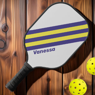 Retro Elektrische Zitrone Trauben Streifen mit Nam Pickleball Schläger