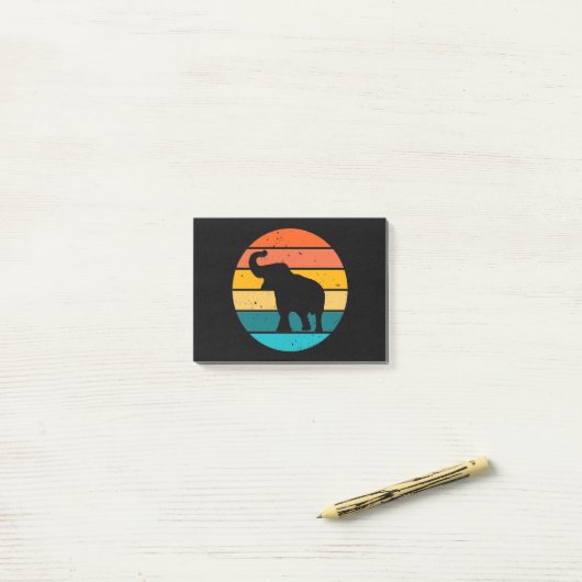 Retro Elephant Post-it Klebezettel (Auf Schreibtisch)
