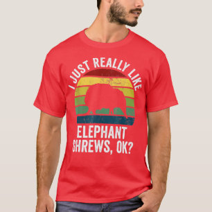 Retro Elephant Shrew ich wirklich wie Elefanten S T-Shirt