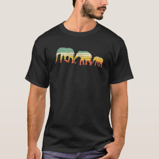 Retro Elephants Family Herde Natur Safari T-Shirt