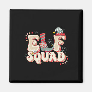 Retro Elf Squad Weihnachten Matching Familie Spaß Magnet