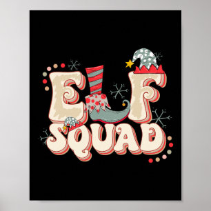 Retro Elf Squad Weihnachten Matching Familie Spaß Poster