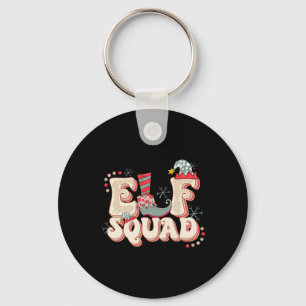 Retro Elf Squad Weihnachten Matching Familie Spaß Schlüsselanhänger