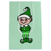 Retro Elf Weihnachtsgeschenk-Tasche Mittlere Geschenktüte (Rückseite)