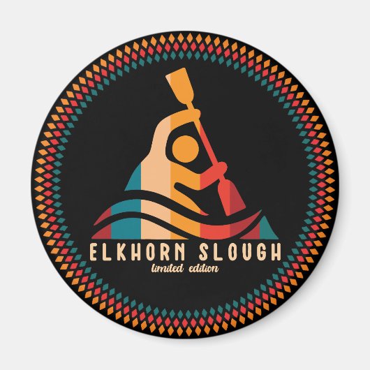 Retro Elkhorn Slough Kayaking Magnet (Vorne)