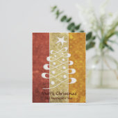 Retro Embossed Christmas Tree Postcard Feiertagspostkarte (Stehend Vorderseite)