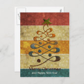 Retro Embossed Gradient Weihnachtsbaum Postkarte (Vorne/Hinten)