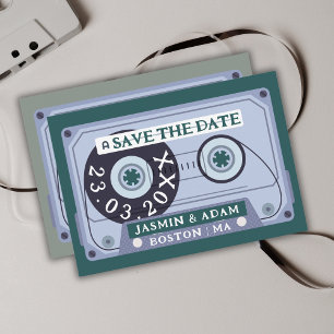 Retro Emerald Green Cassette Tape Hochzeit Save The Date