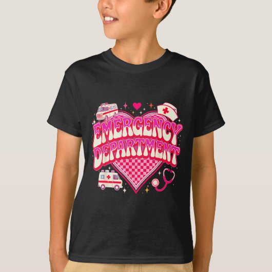 Retro Emergency Department Valentine Nk Nurse Aest T-Shirt (Vorderseite)