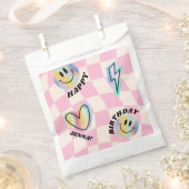 Retro Emoji lächeln Geburtstag für Mädchen Geschenktütchen (Ausgeschnitten)