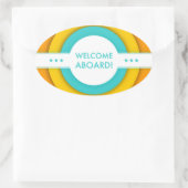 Retro-Empfang an Bord Ovaler Aufkleber (Tasche)