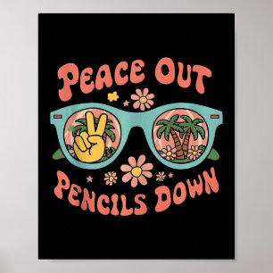 Retro End School Year Lehrer Sommer letzten Tag T Poster