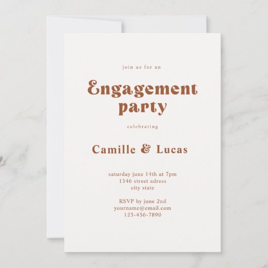 Retro-Engagement Einladung (Vorderseite)