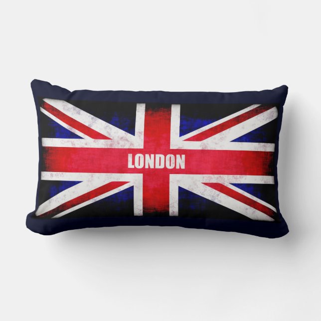 Retro England Flag/Union Jack Lendenkissen (Vorderseite)