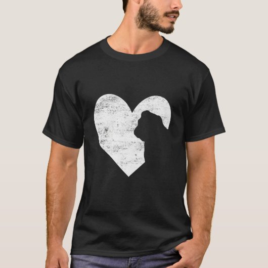 Retro English Bulldog Dog Heart Valentine's Day Do T-Shirt (Vorderseite)