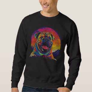 Retro English Bulldog Graphic for Dog Lovers Sweatshirt