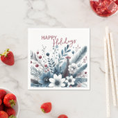 Retro English Holiday Wreath With Cute Squirrels Serviette (Beispiel)