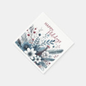 Retro English Holiday Wreath With Cute Squirrels Serviette (Ecke)