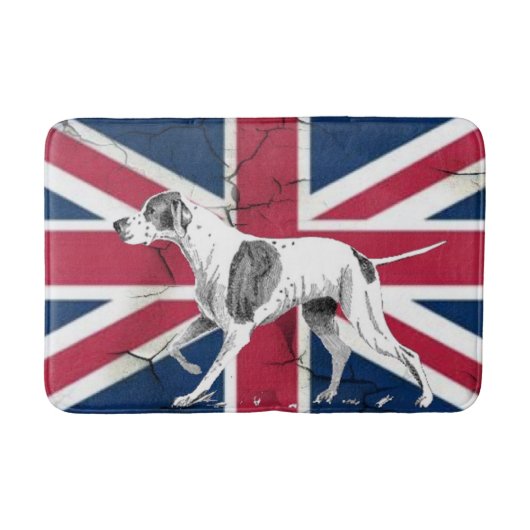 Retro English pointer dog British Gewerkschaft Jac Badematte (Vorderseite)