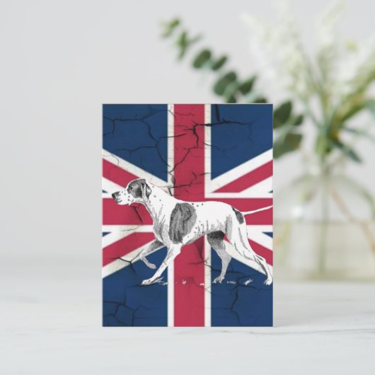 Retro English pointer dog British Gewerkschaft Jac Postkarte (Stehend Vorderseite)