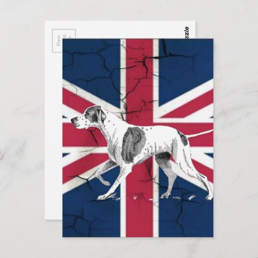 Retro English pointer dog British Gewerkschaft Jac Postkarte (Vorne/Hinten)