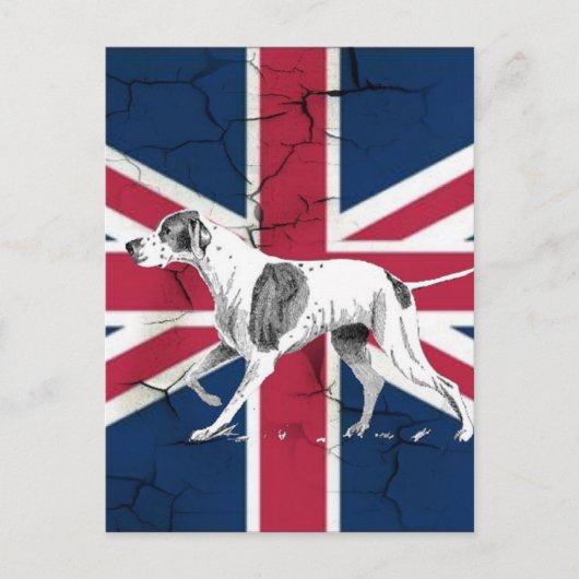Retro English pointer dog British Gewerkschaft Jac Postkarte (Vorderseite)