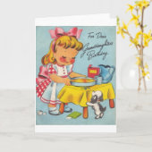 Retro Enkelin-Geburtstags-Karte Karte (Gelbe Blume)