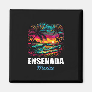 Retro Ensenada Mexiko Sonnenuntergang Vintage Urla Magnet