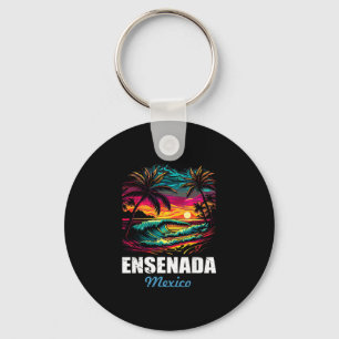 Retro Ensenada Mexiko Sonnenuntergang Vintage Urla Schlüsselanhänger