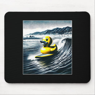 Retro-Ente Surft Lustige Sommer-Surf-Strand 90er Mousepad