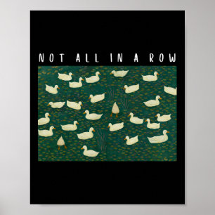 Retro-Enten nicht alle in einer Reihe Lustig Psych Poster