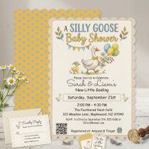 Retro-Enten- und Gänschen-Baby-Shower-Einladung