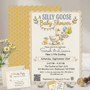 Retro-Enten- und Gänschen-Baby-Shower-Einladung Einladung