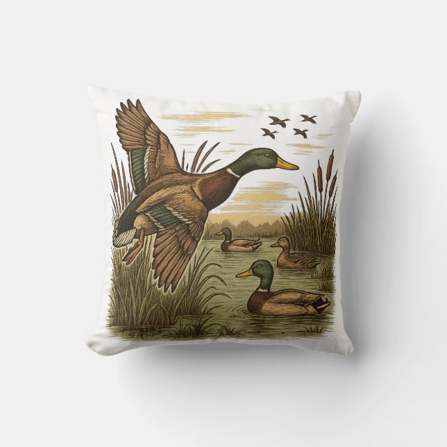 Retro-Entenjagd,  Kissen (Vorderseite)