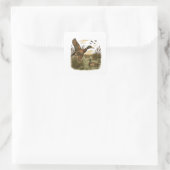 Retro-Entenjagd, Quadratischer Aufkleber (Tasche)