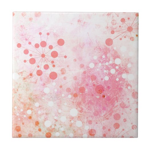 Retro Entwurf Sechzigerjahre des Aquarells im Rosa Fliese (Vorderseite)