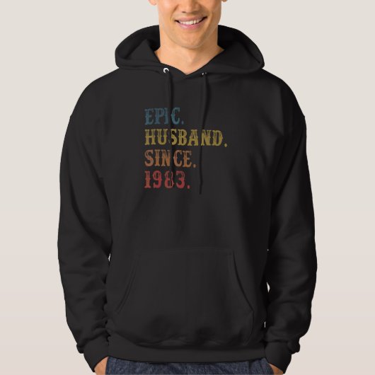 Retro Epic Husband seit 1983 39. Wedding Aniver Hoodie (Vorderseite)