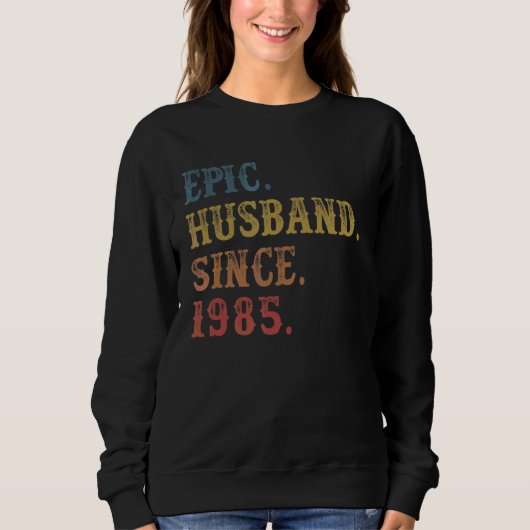 Retro Epic Husband Seit 1985 37. Wedding Anive Sweatshirt (Vorderseite)