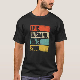 Retro Epic Husband Seit 2008 14. Wedding Anivers T-Shirt