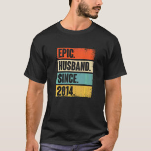 Retro Epic Husband Seit 2014 8. Wedding Aniversa T-Shirt