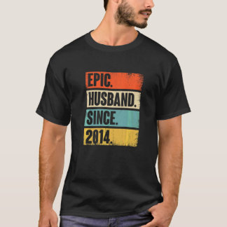 Retro Epic Husband Seit 2014 8. Wedding Aniversa T-Shirt