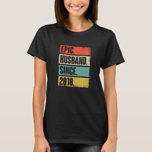 Retro Epic Husband Seit 2018 4. Wedding Aniversa T-Shirt