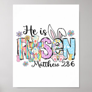 Retro Er Ist Auferstanden Hase Osterhase Christlic Poster