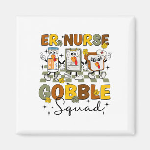 Retro Er Nurse Gobble Squad Erntedank Turkey Ed Magnet