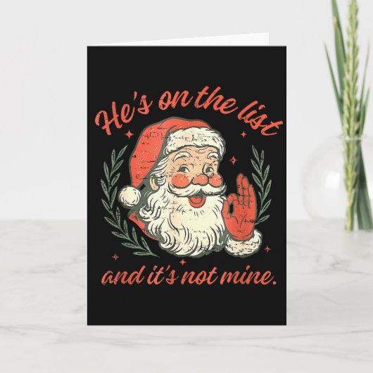 Retro Er Steht Auf Der Liste Und Es Ist Mein Weihn Karte (Vorderseite)