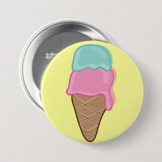Retro Erdbeer-und Minzen-Eiscreme-Knopf Button